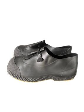 Rubber Safety Servus Men's Cover Shoe Overshoe Black Yellow Lug Sole